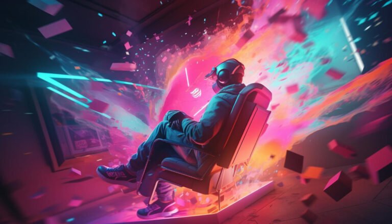 man-neon-suit-sits-chair-with-neon-sign-that-says-word-it (1)