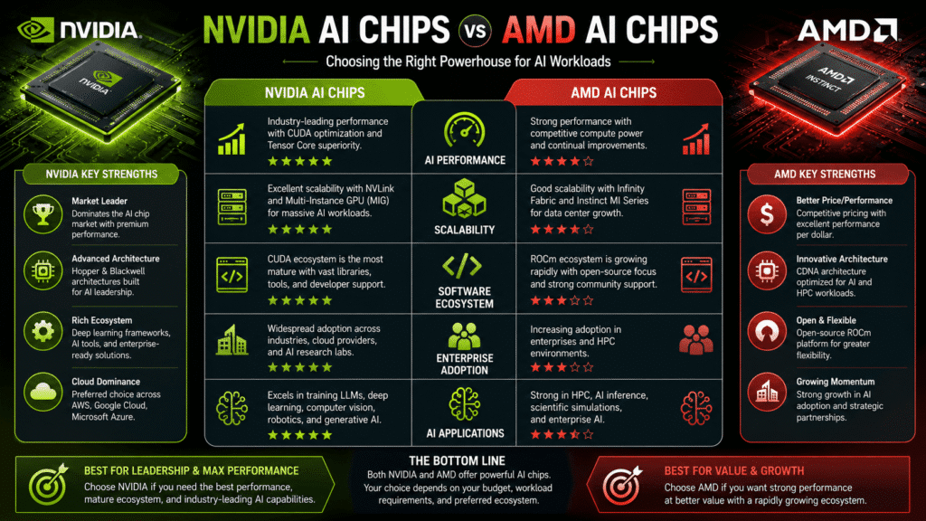 NVIDIA vs AMD AI chips comparison